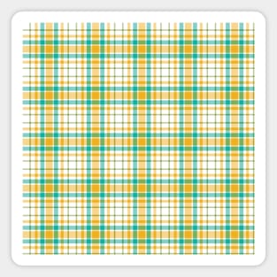 Teal Yellow Summer Plaid Magnet